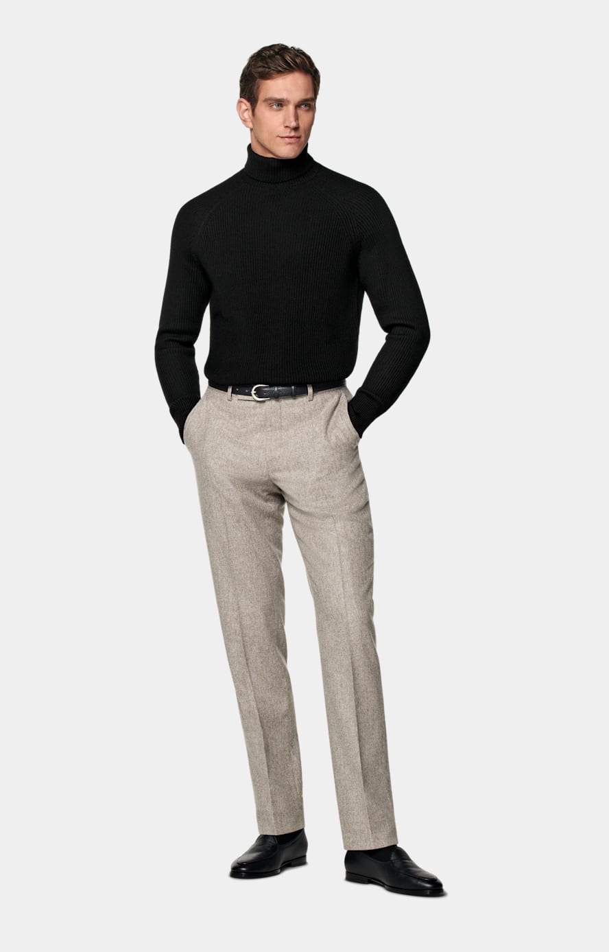 Taupe Straight Leg Trousers