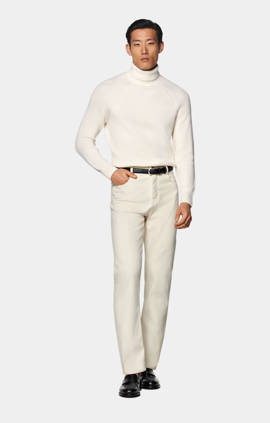 White ribbed turtleneck discount