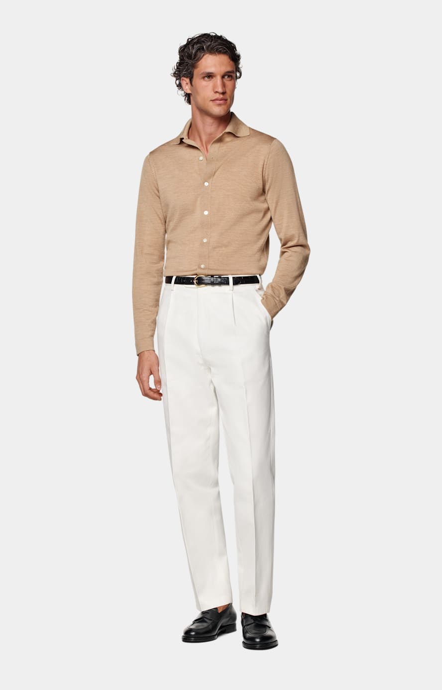 Cardigan Uomo In Lana Merino Extrafine 100% - Maglia Rasata, Tessuto Italiano, Vestibilità Regular - Foto 13