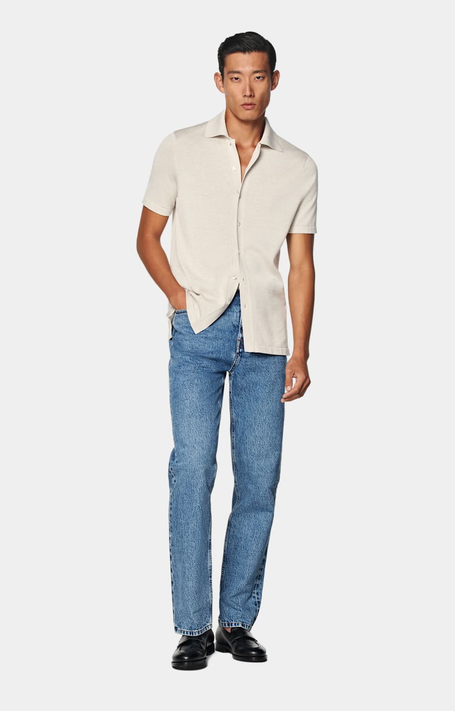 Sand Polo Cardigan