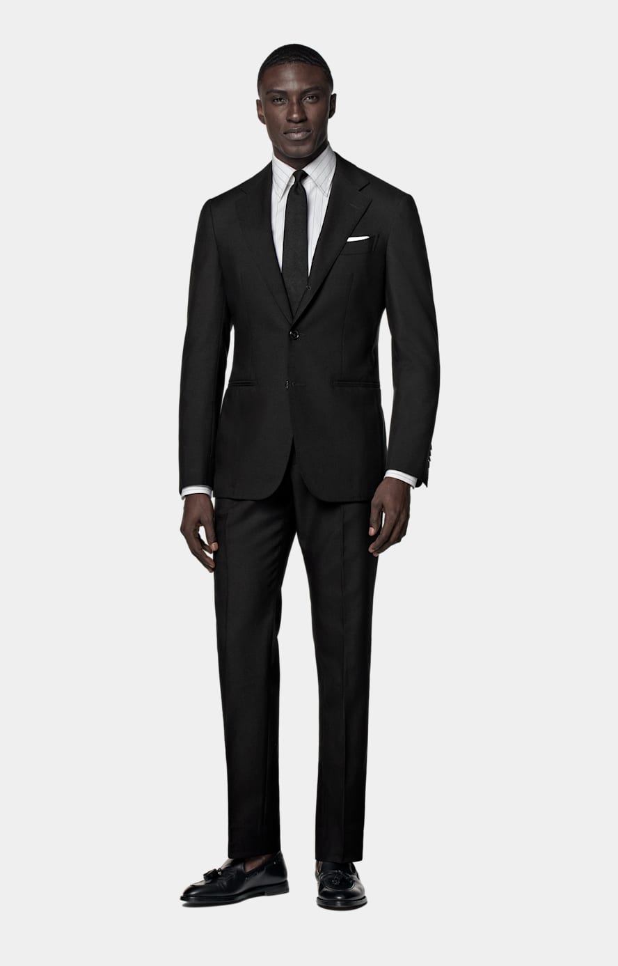 Black Tailored Fit Havana Suit Jacket