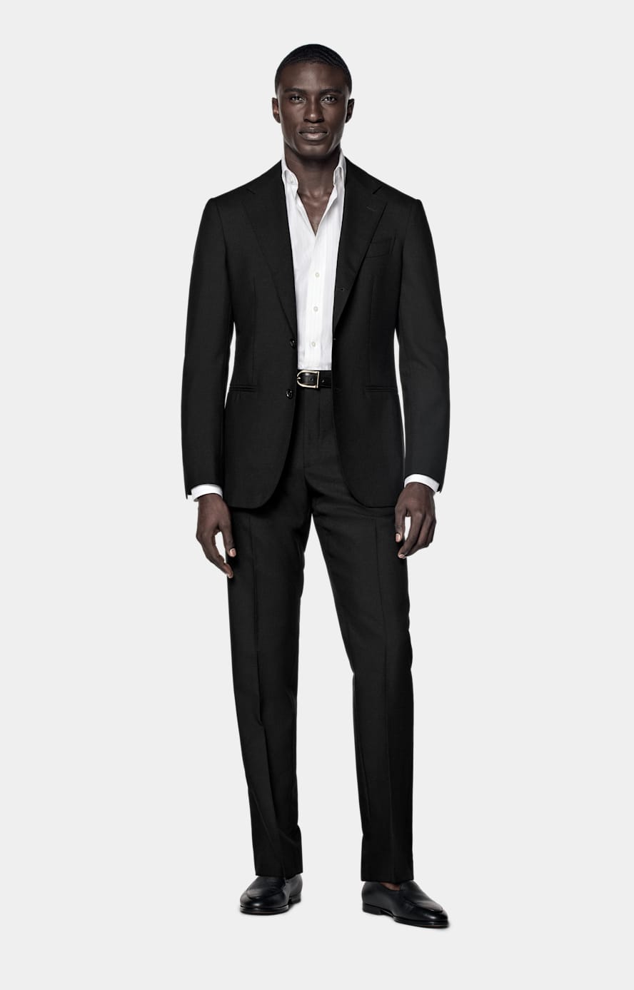 Black Tailored Fit Havana Suit Jacket