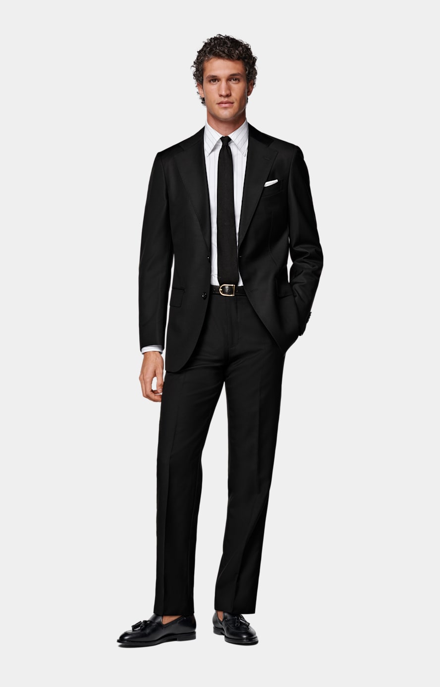 Black Tailored Fit Havana Suit Jacket