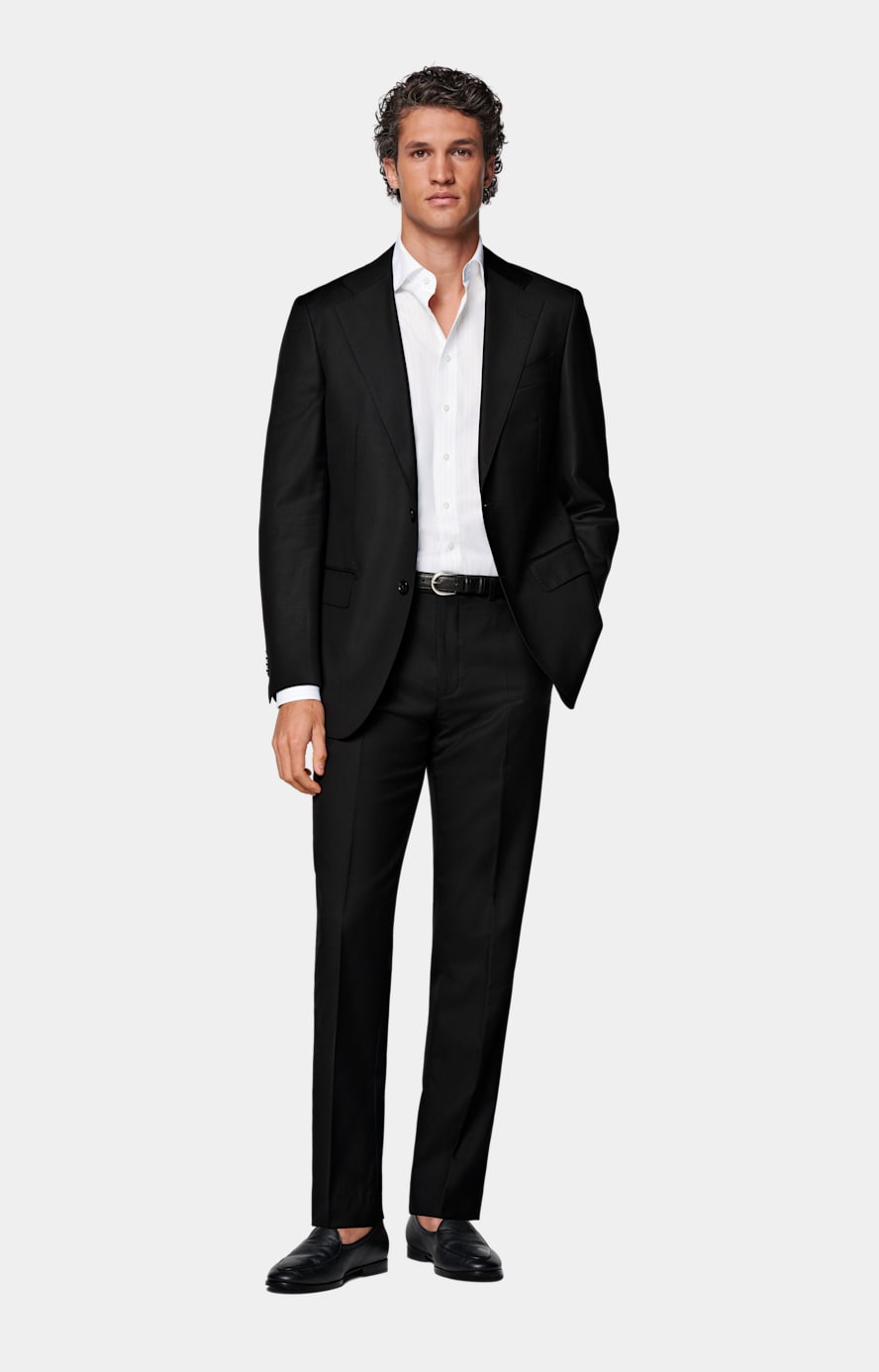 Black Tailored Fit Havana Suit Jacket
