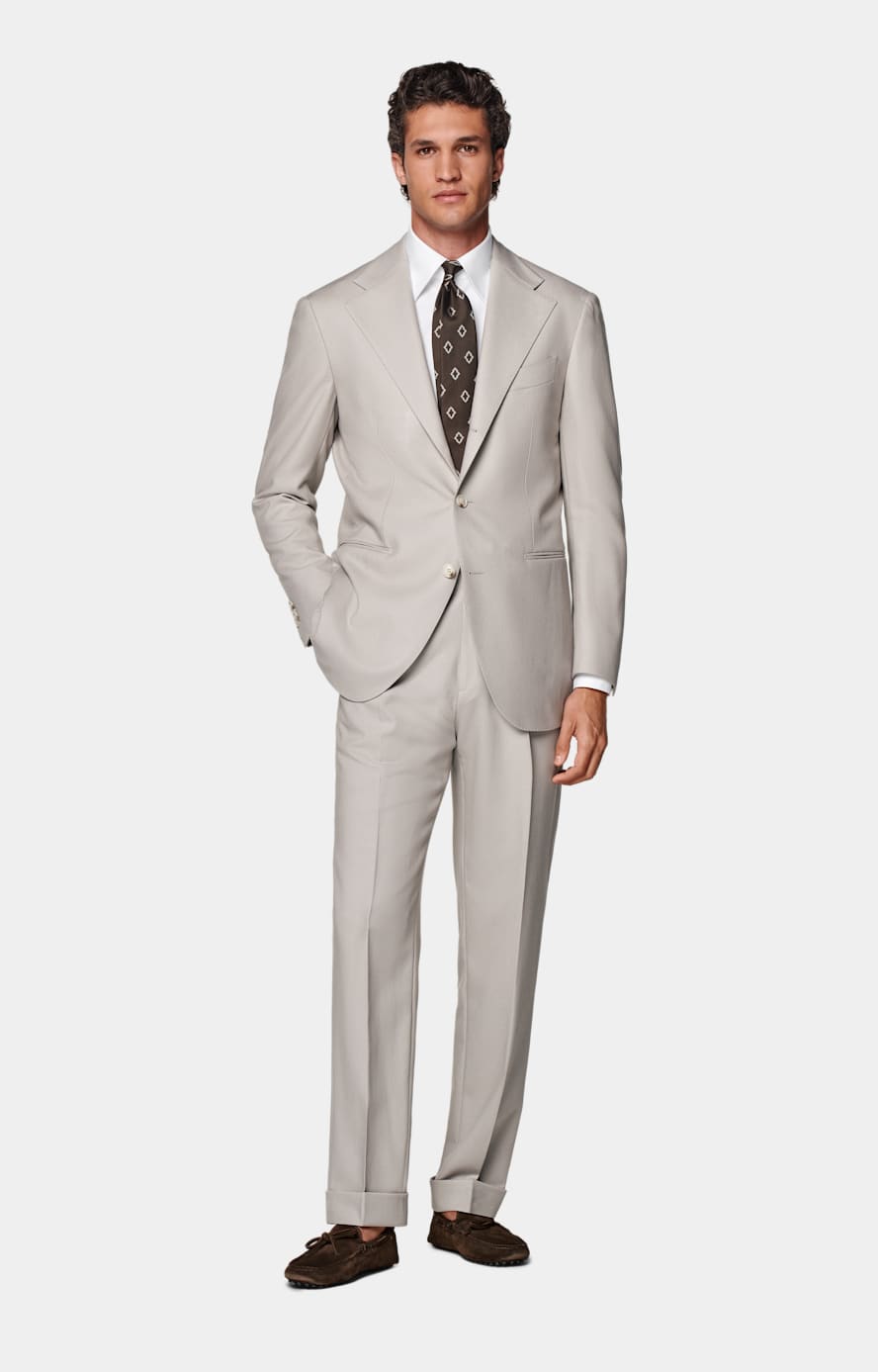 Light Taupe Relaxed Fit Roma Suit Jacket