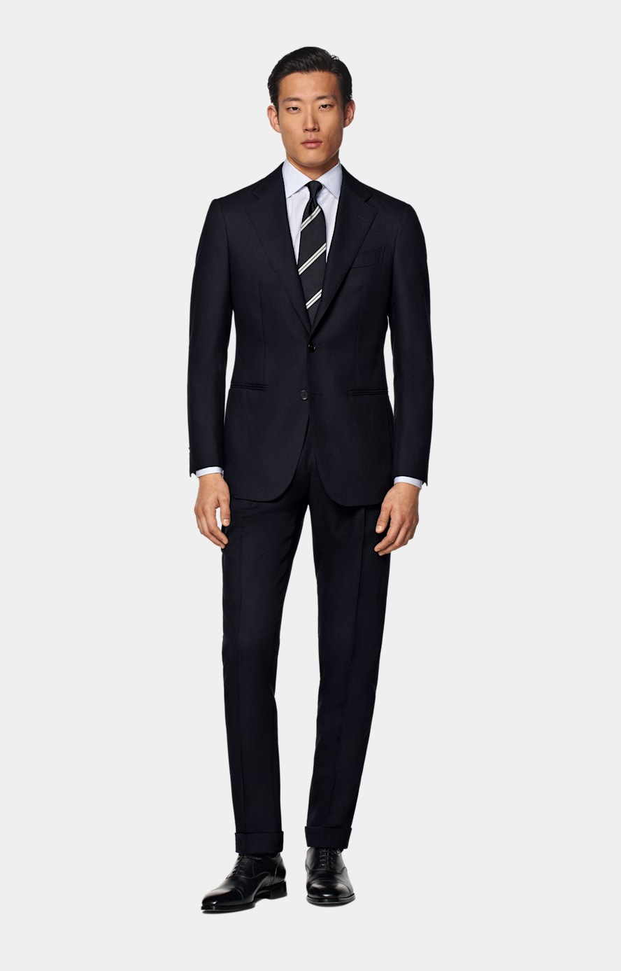 Navy Tailored Fit Havana Blazer in Pure 4 Ply Traveller Wool SUITSUPPLY SUITSUPPLY Canada