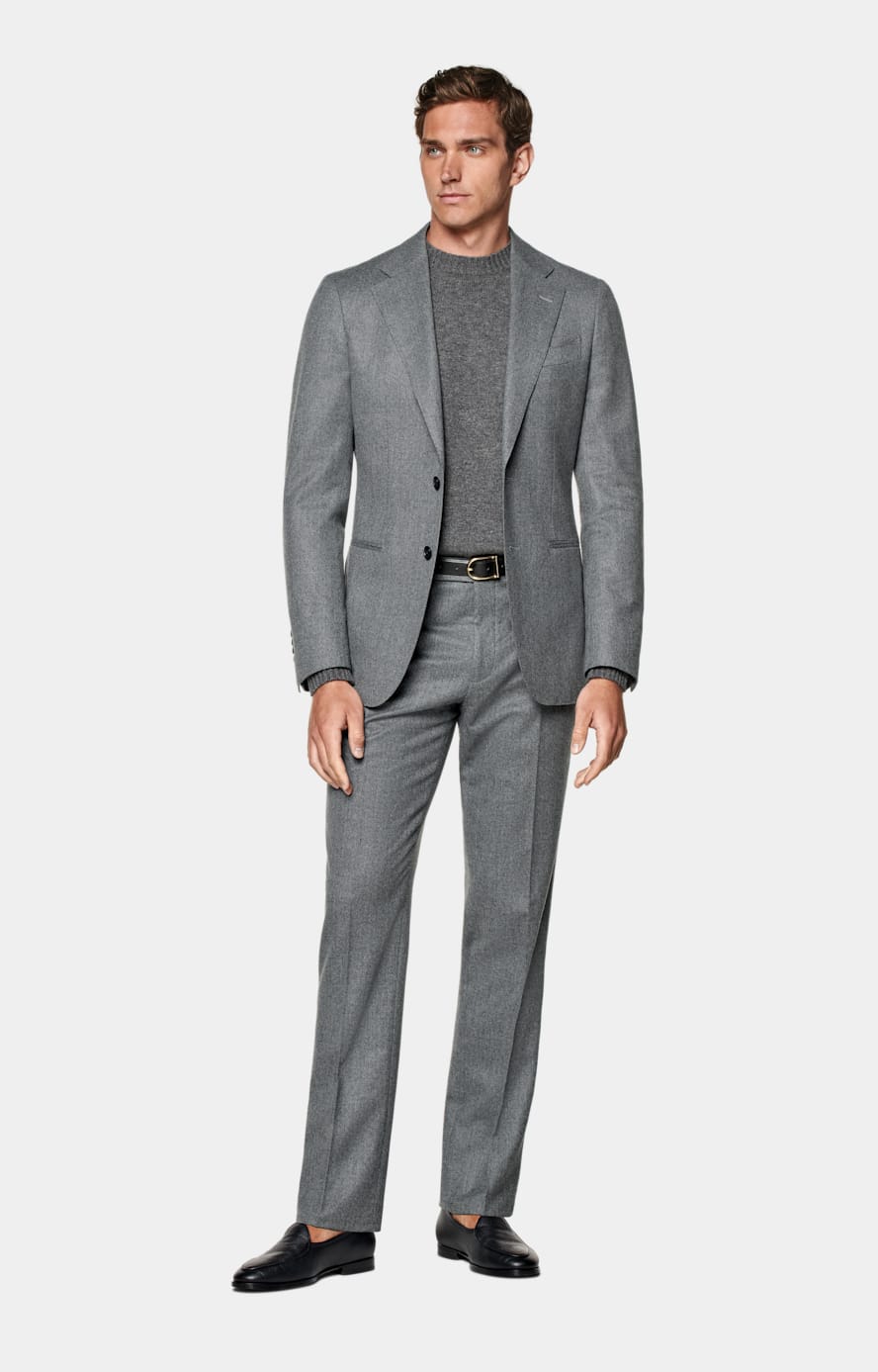 Pantalon de costume Straight Leg gris moyen