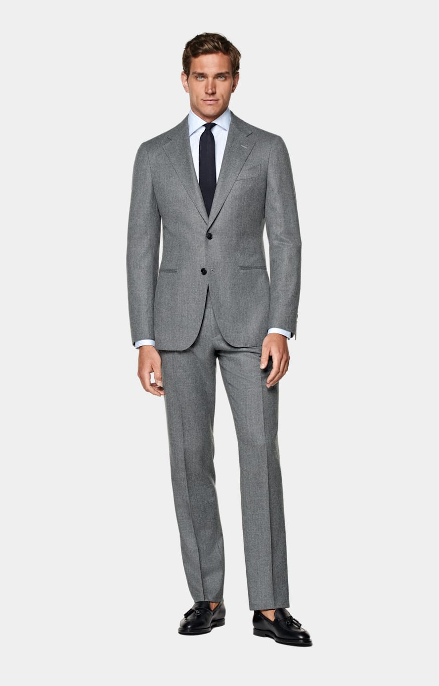 Pantalon de costume Straight Leg gris moyen