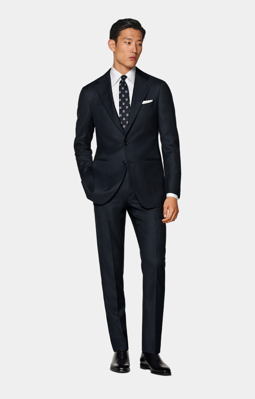 Giacca da abito Havana navy occhio di pernice tailored fit