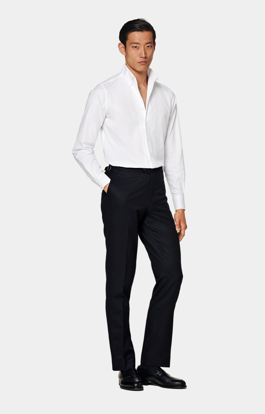  Navy Slim Leg Straight Pants