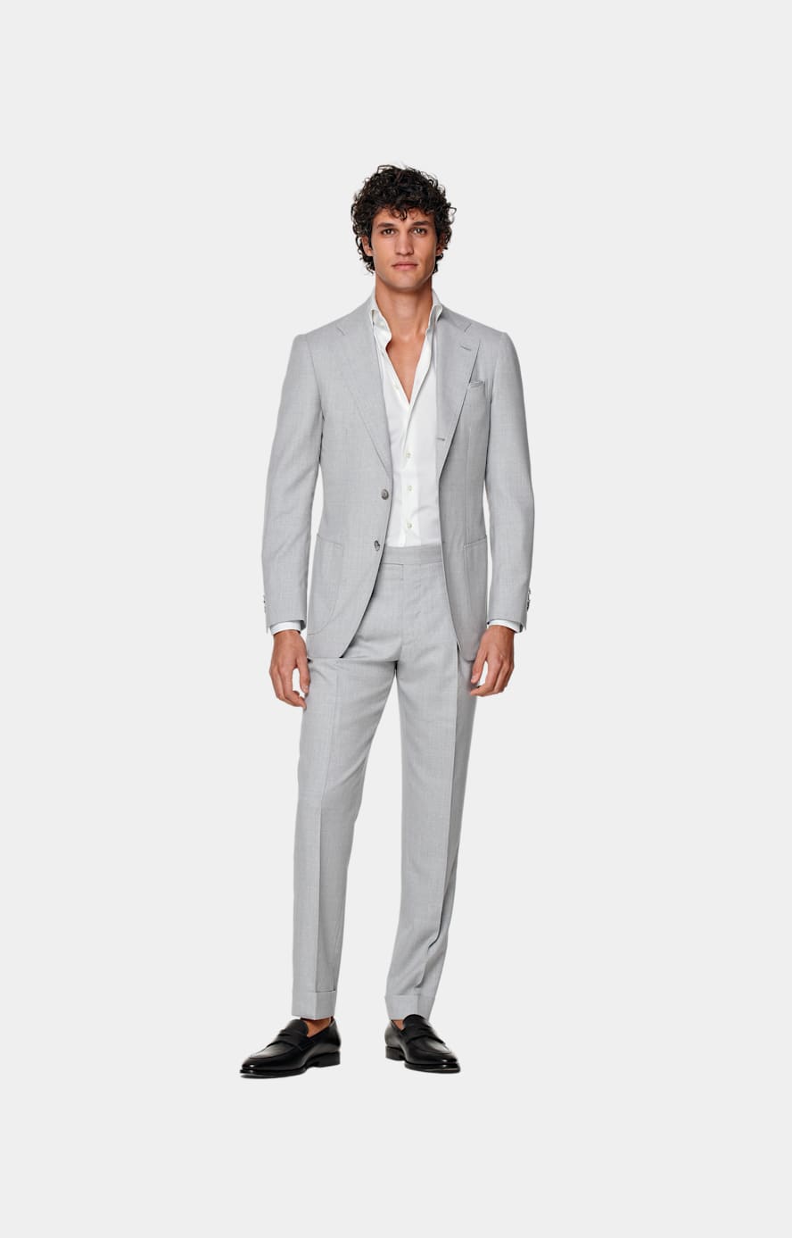 Costume Havana coupe Tailored gris clair