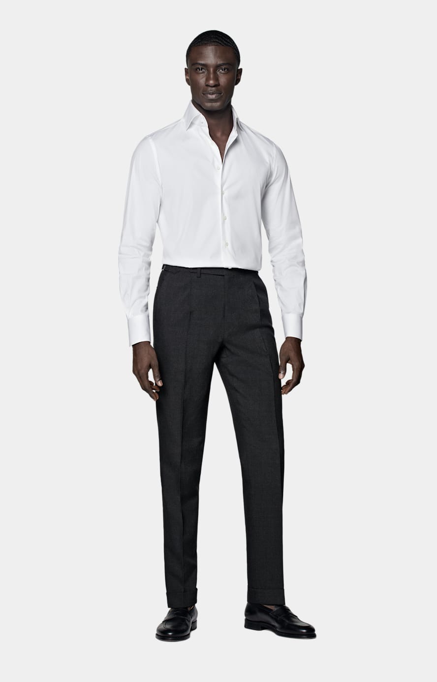 Chemise très ajustée en popeline blanche