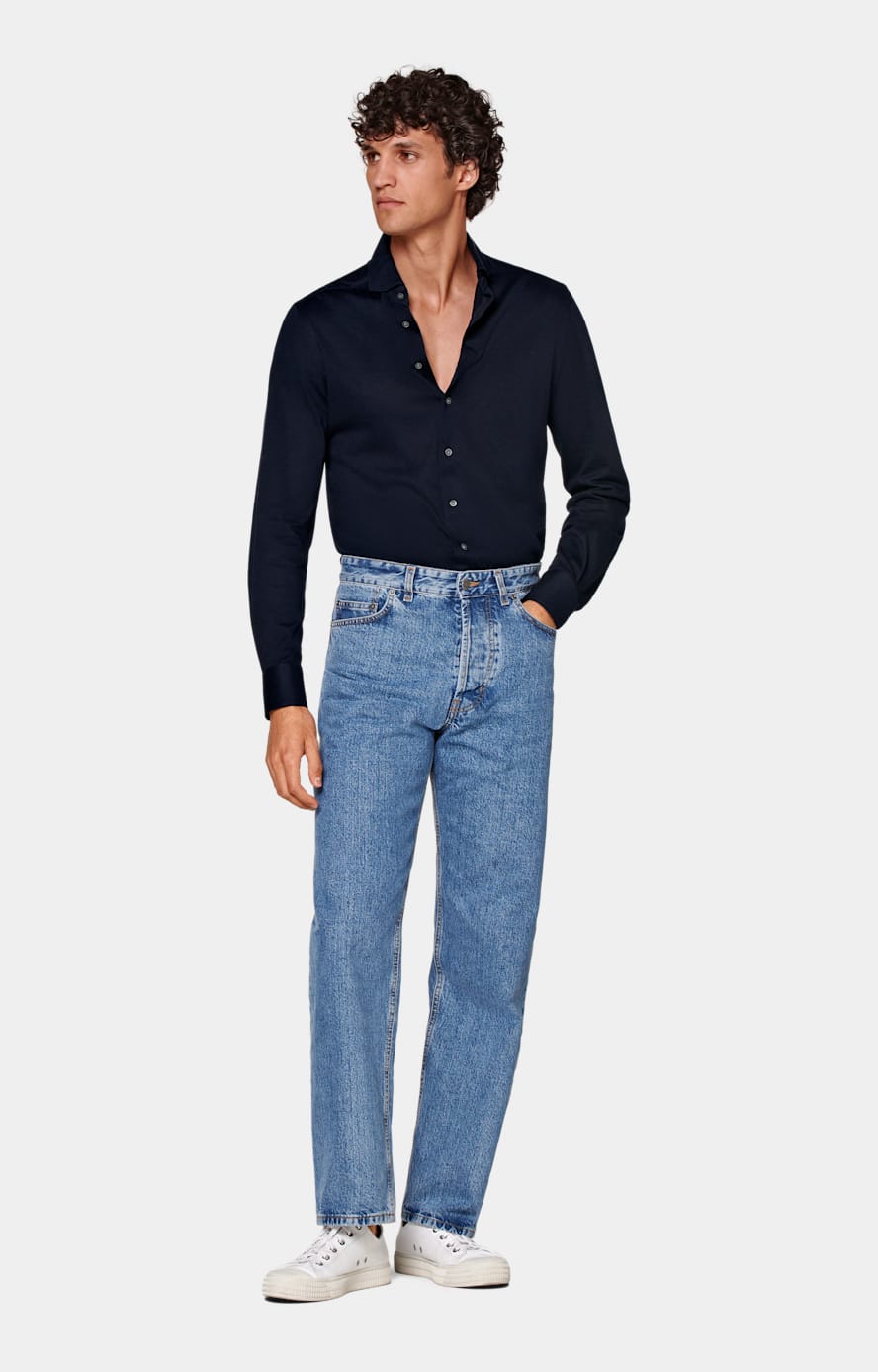 Navy Extra Slim Fit Shirt