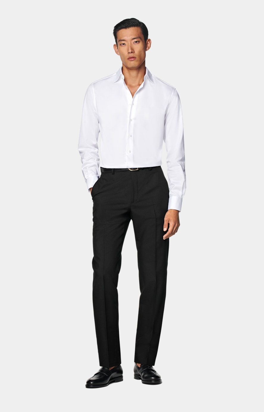 White Twill Tailored Fit Shirt