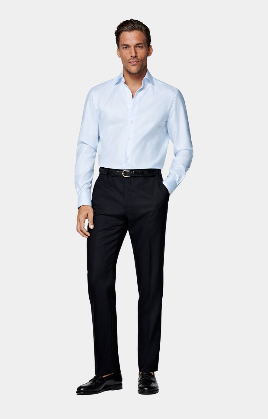 Light Blue Striped Oxford Shirt