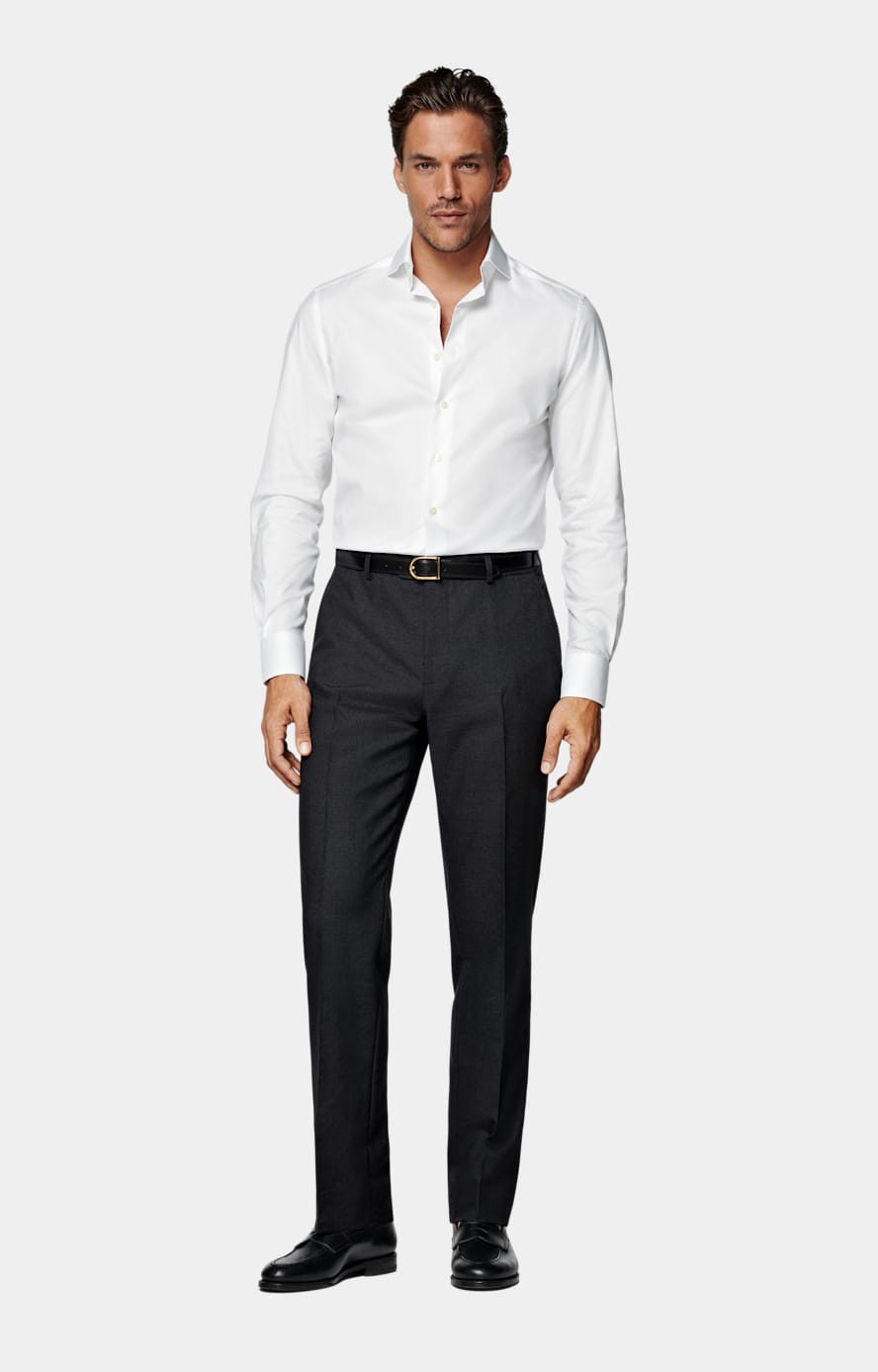 White Twill Tailored Fit Shirt
