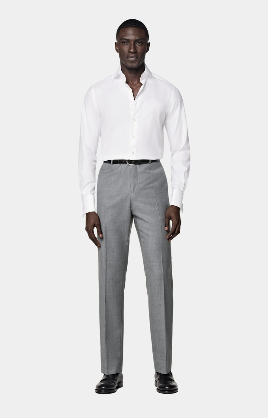 White Double Cuff Tailored Fit Shirt