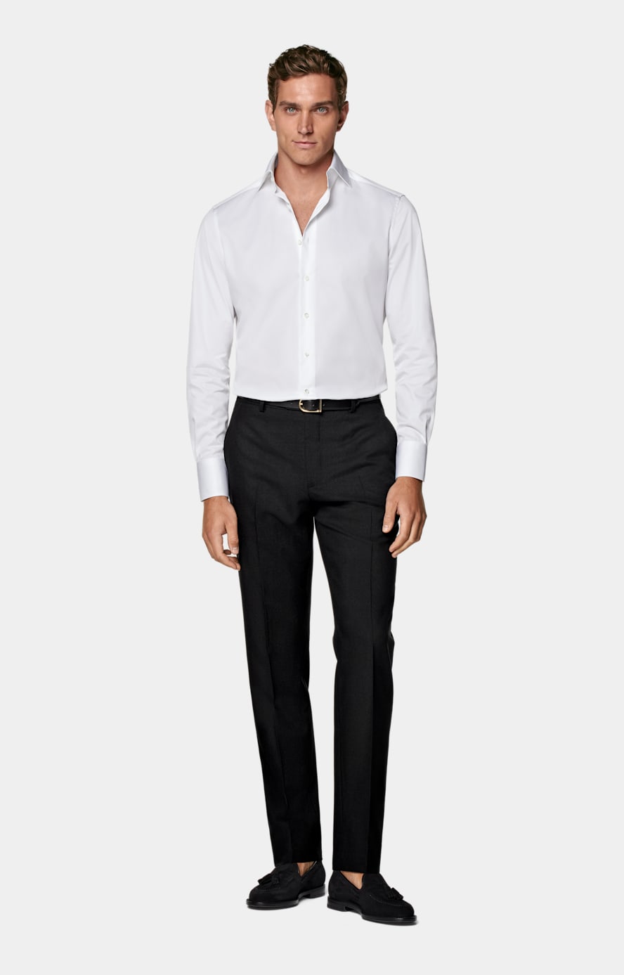 White Twill Tailored Fit Shirt