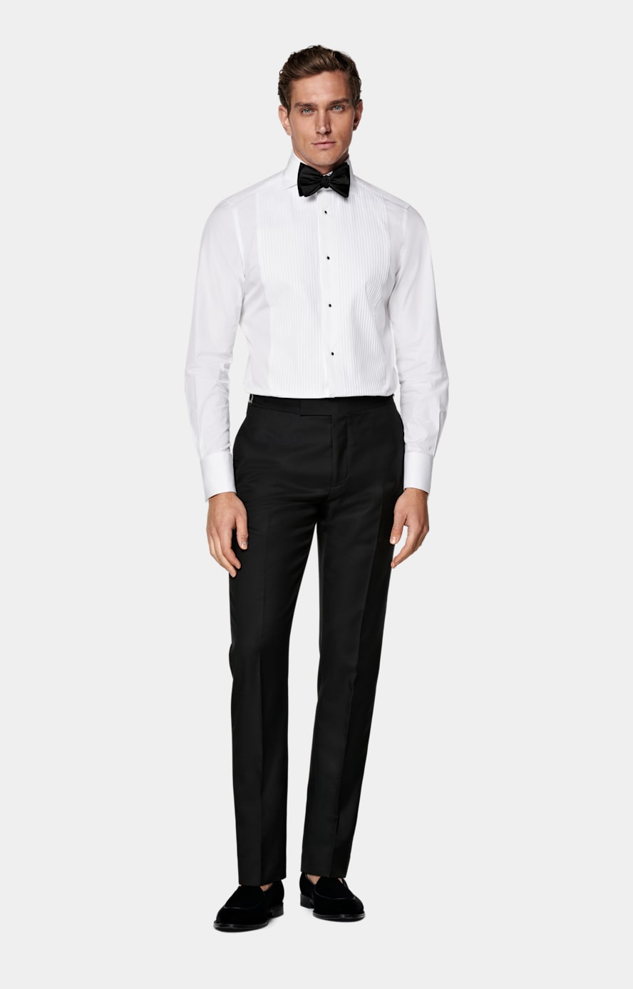 Chemise de smoking plissée coupe Tailored blanche