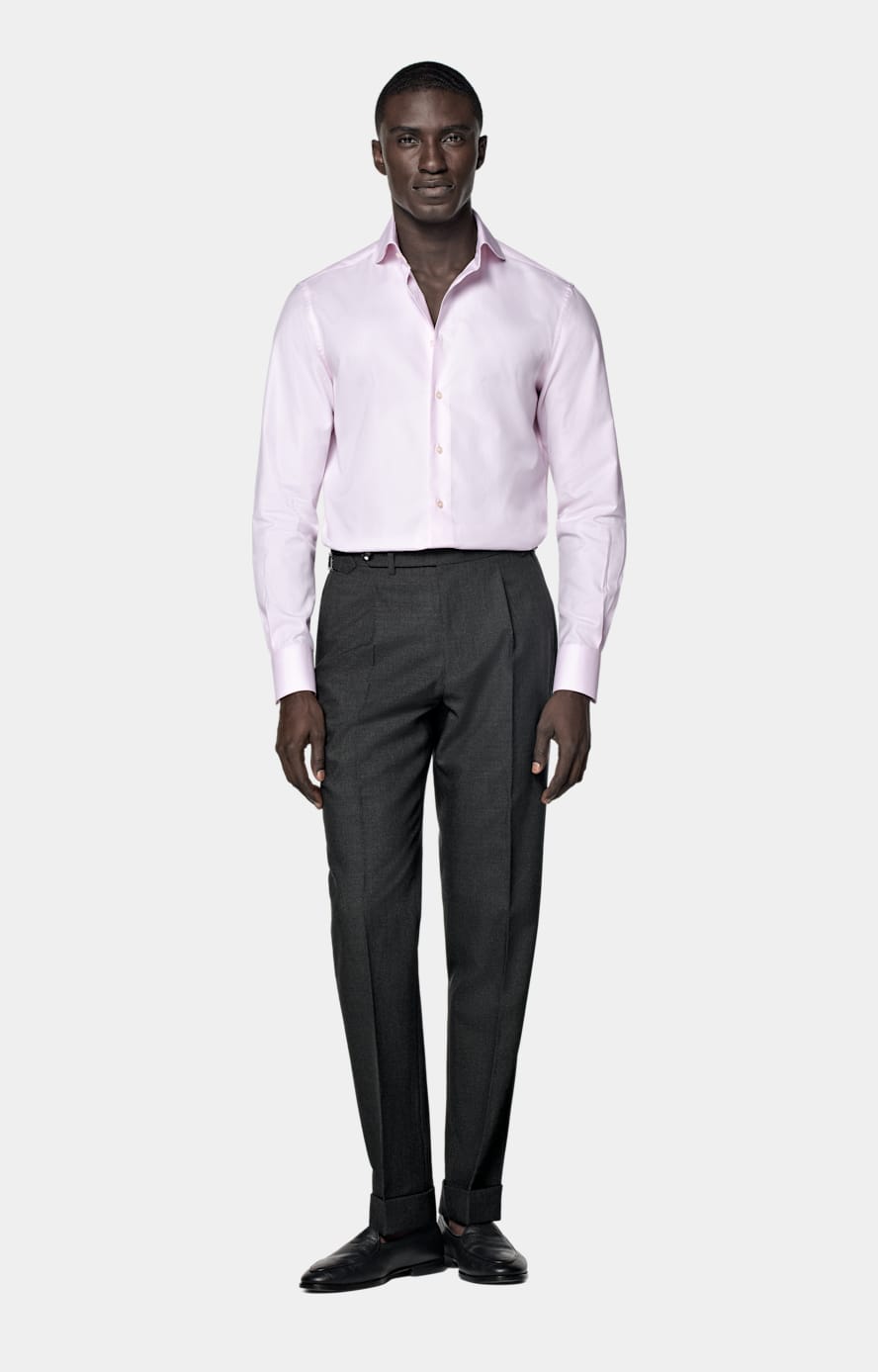 Dark Grey Slim Leg Straight Suit Trousers
