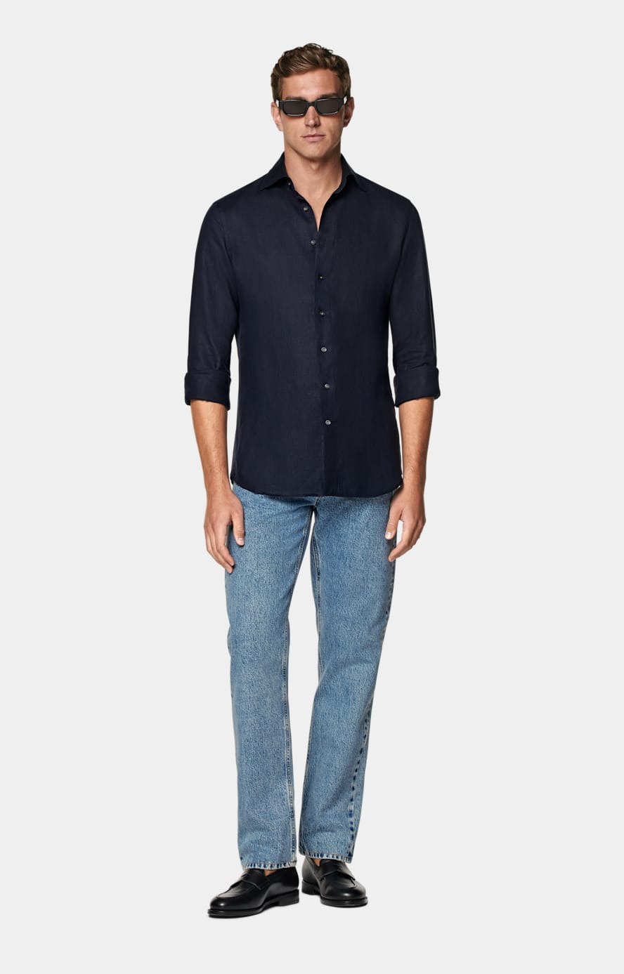 Navy Tailored Fit Shirt