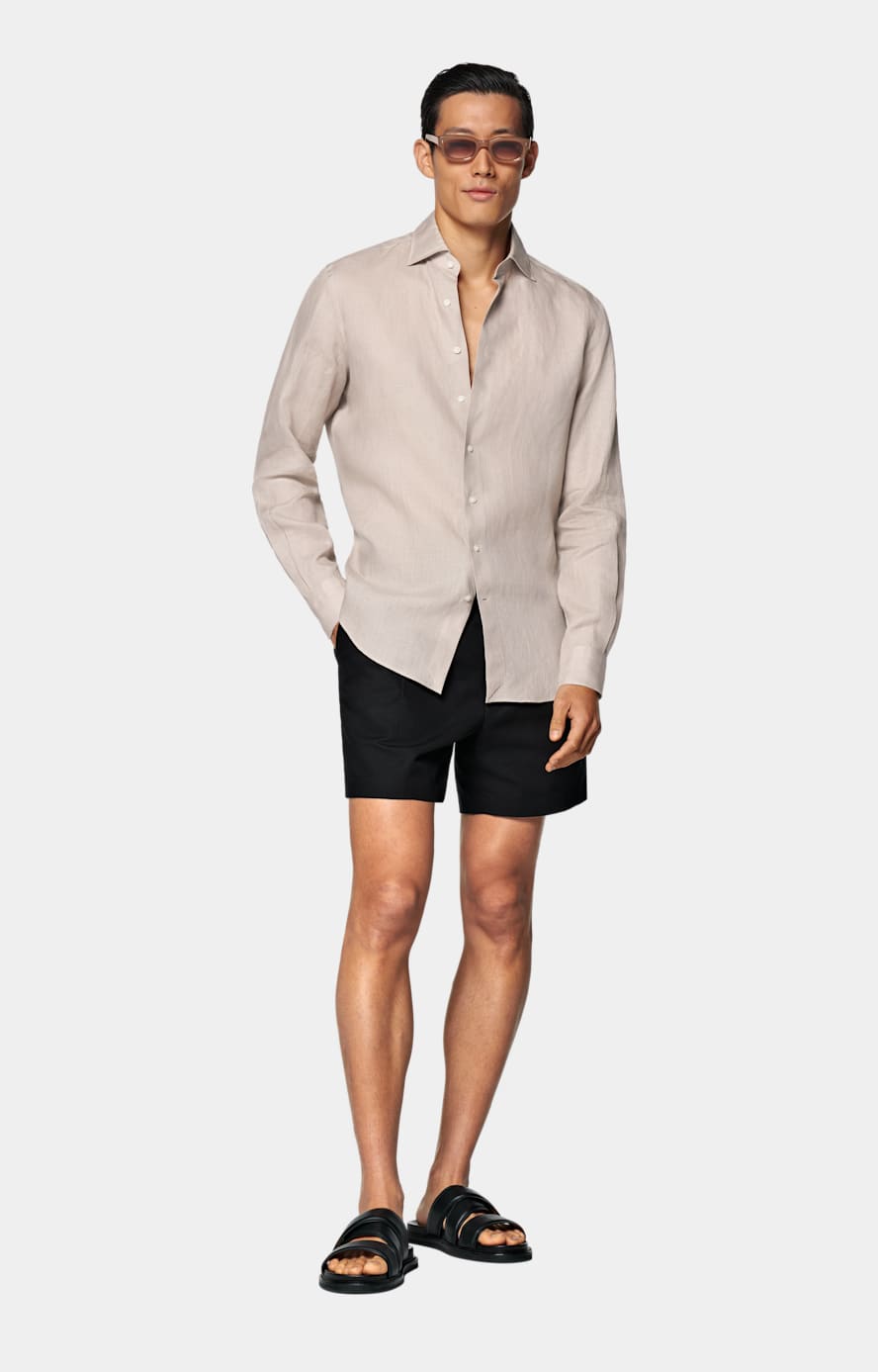 Hemd hellbraun Tailored Fit