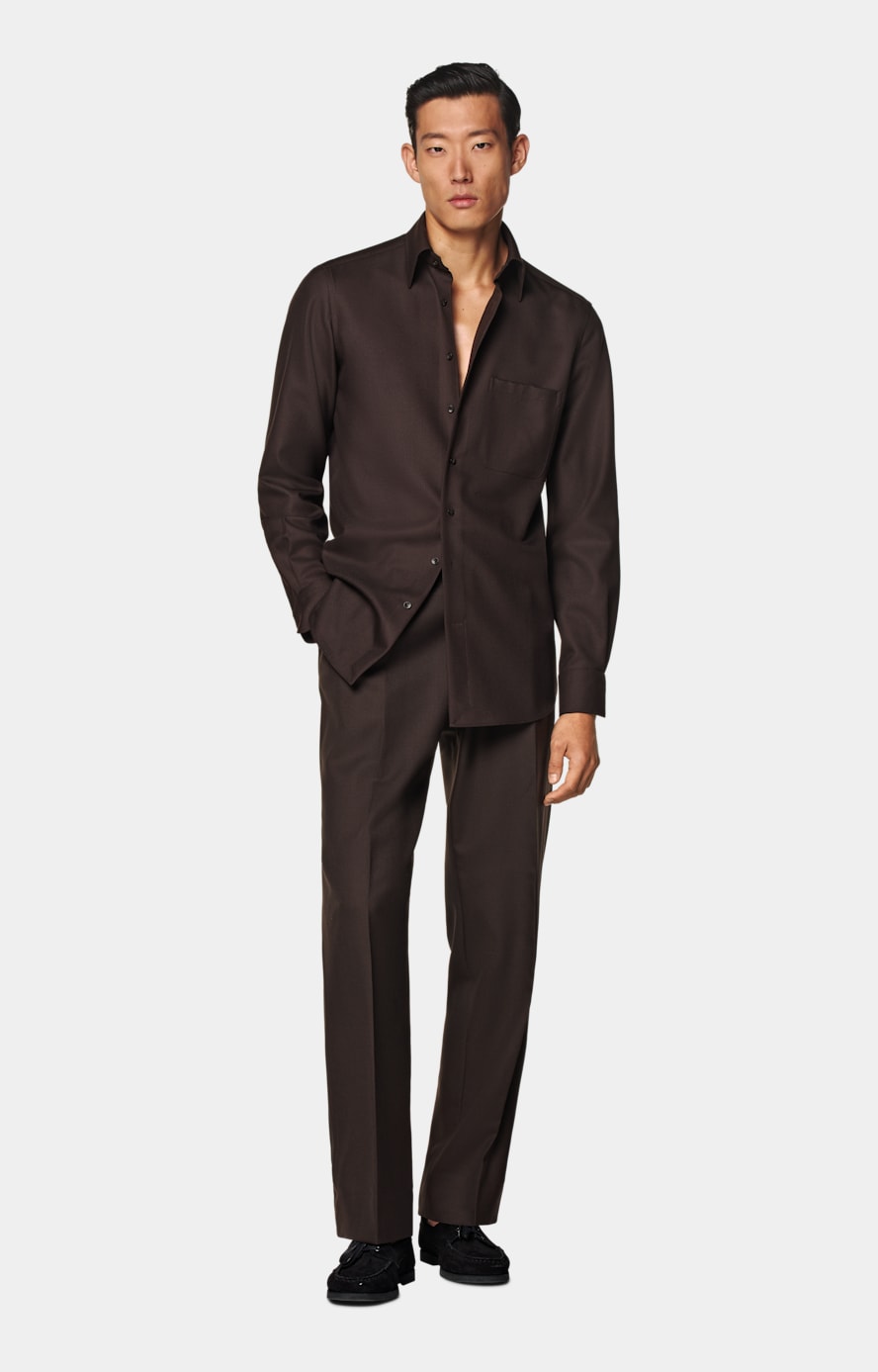 Dark Brown Relaxed Fit Shirt
