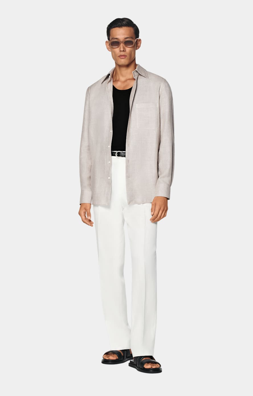 Light Taupe Relaxed Fit Shirt