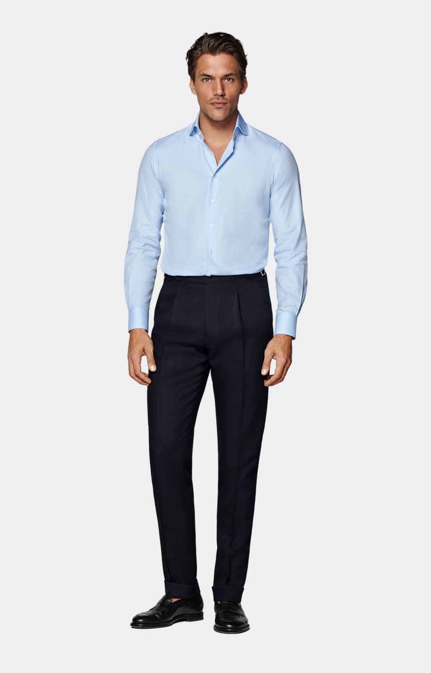 Twill Hemd hellblau Extra Slim Fit