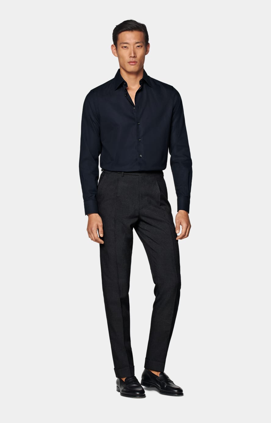 Navy Royal Oxford Slim Fit Shirt