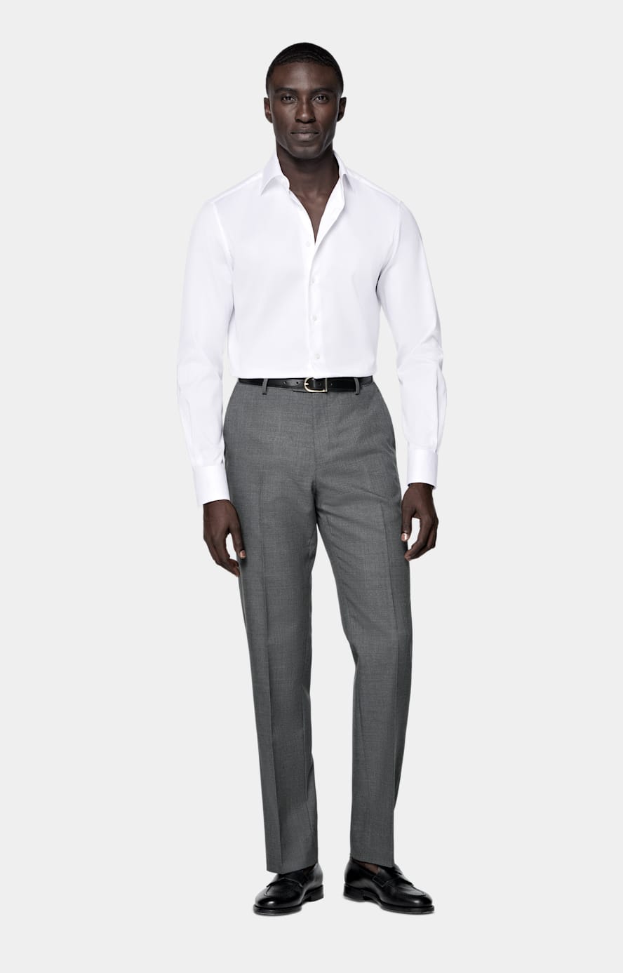 White Twill Tailored Fit Shirt