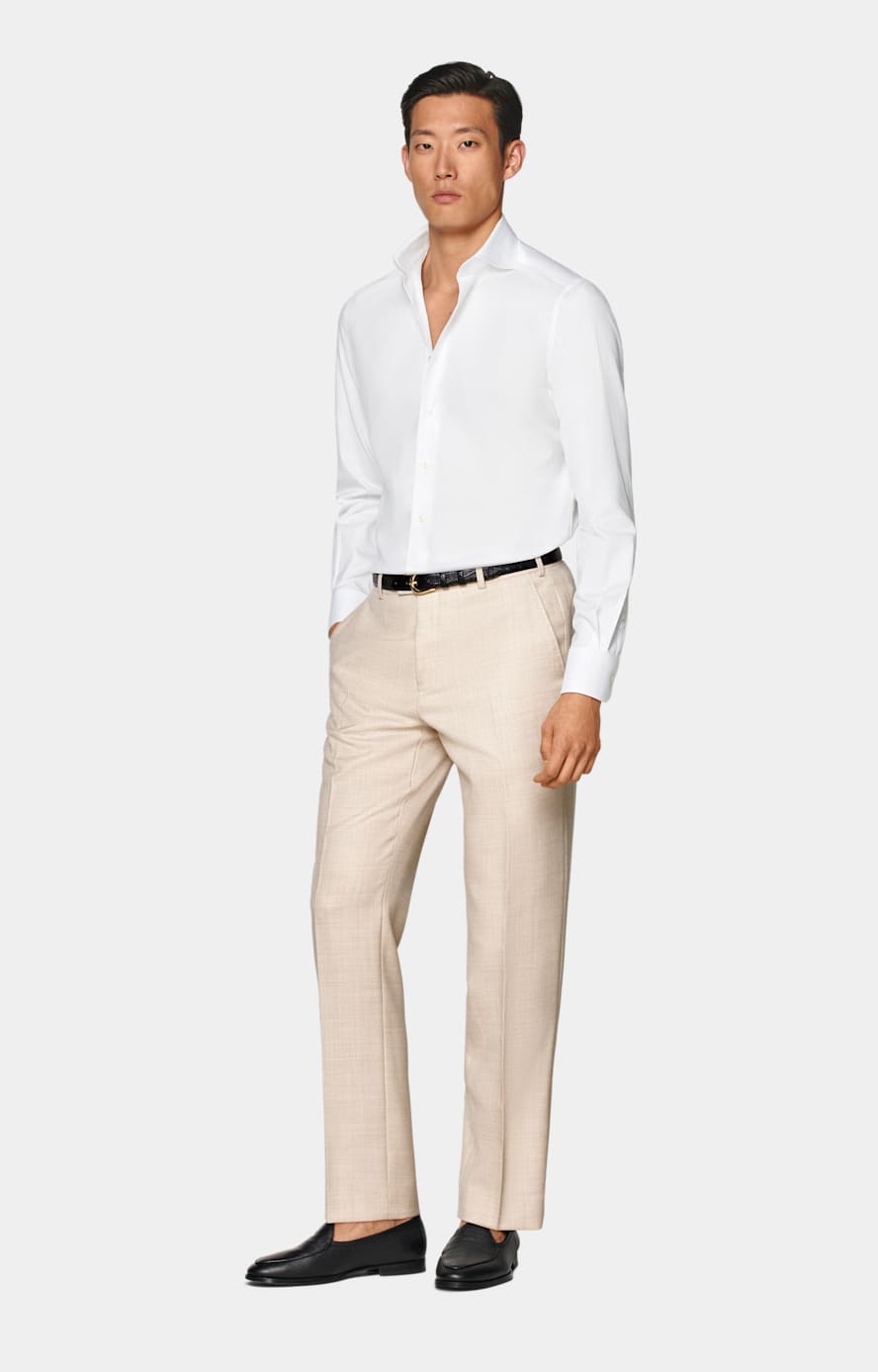 White Twill Tailored Fit Shirt