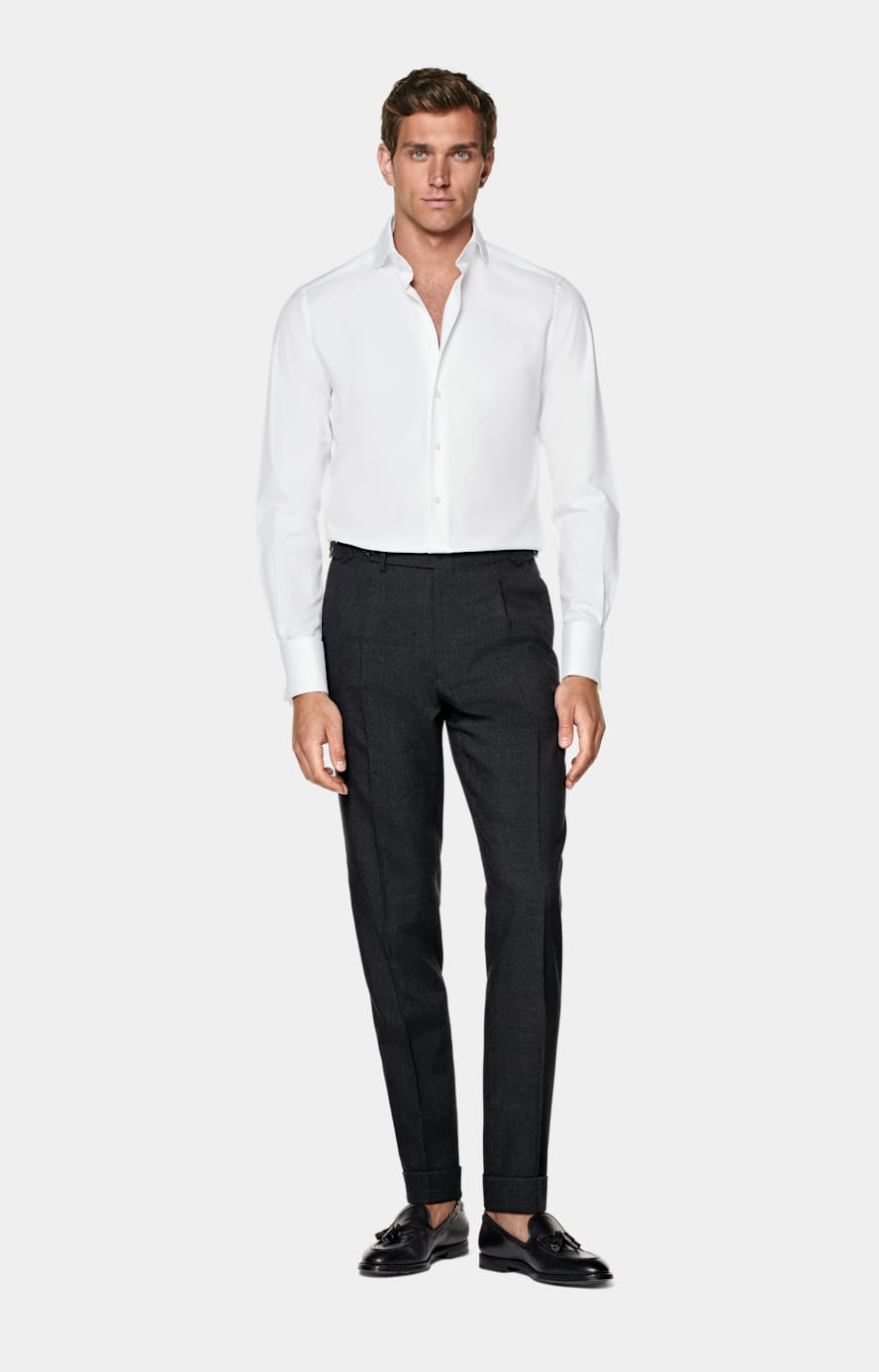 White Double Cuff Tailored Fit Shirt