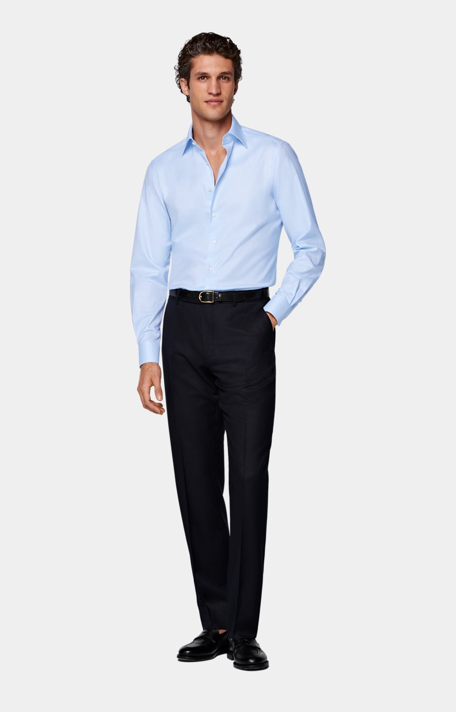 Navy Straight Leg Suit Trousers