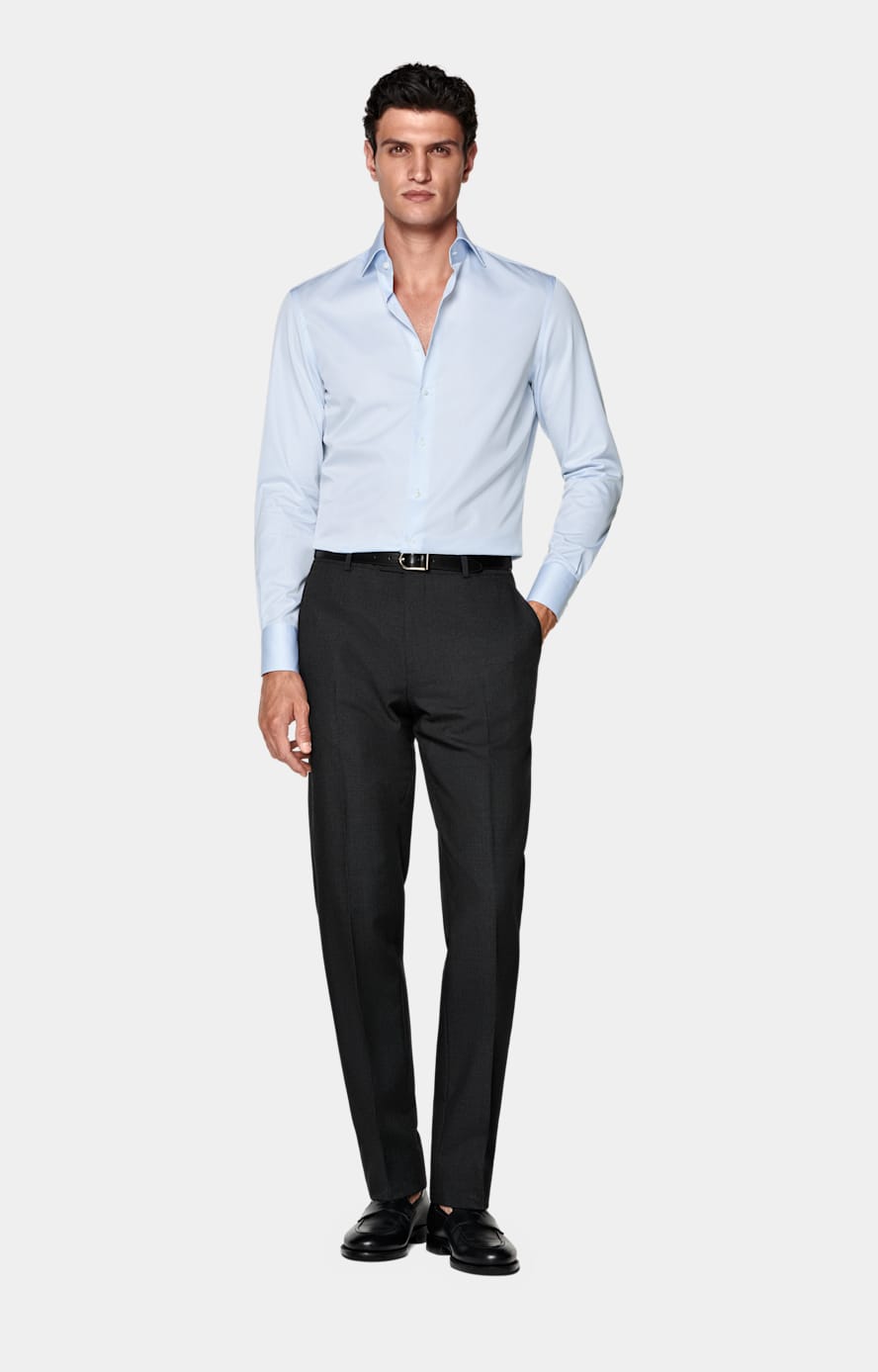 Light Blue Twill Tailored Fit Shirt