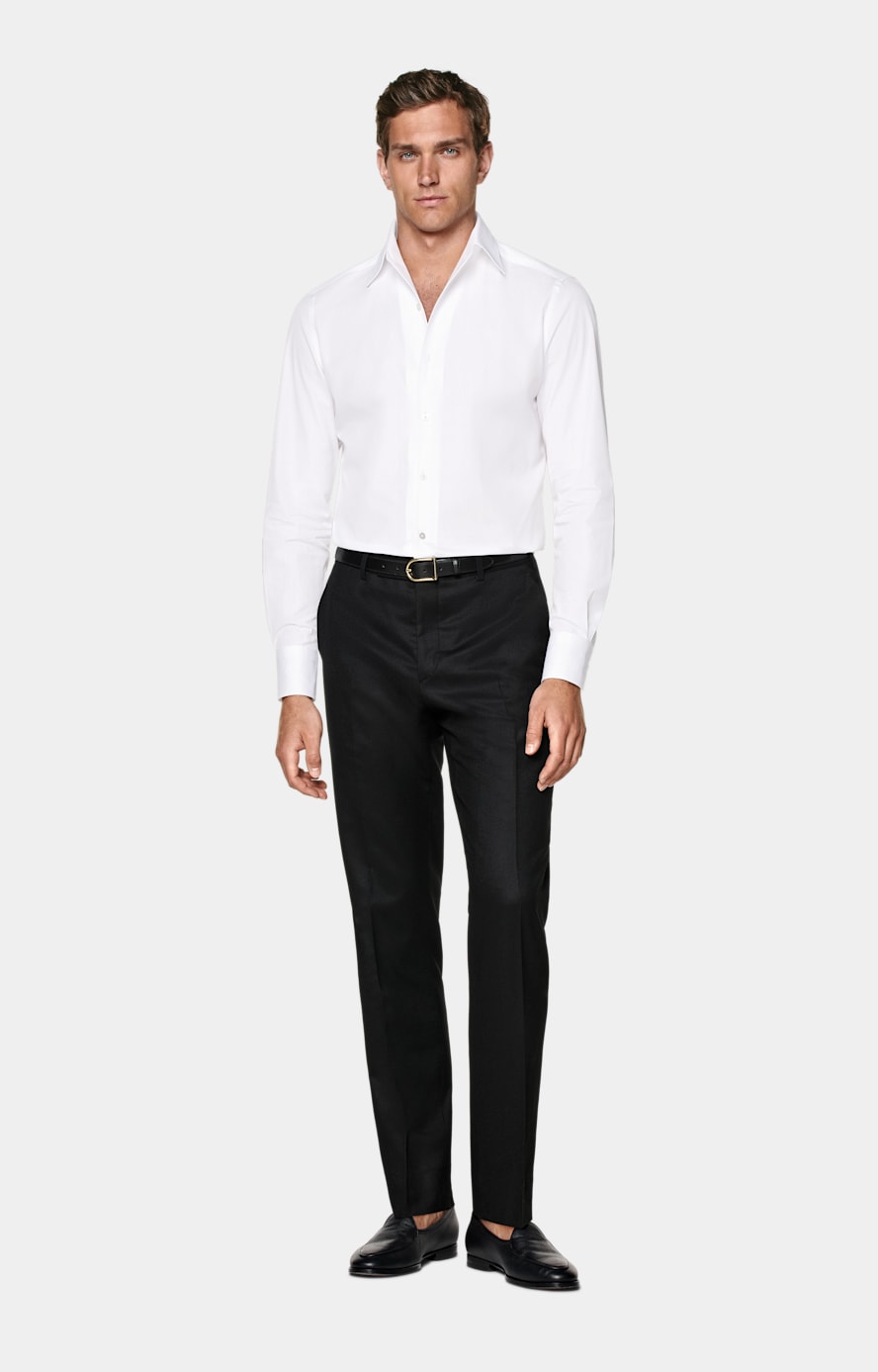 White Classic Collar One Piece Tailored Fit Shirt