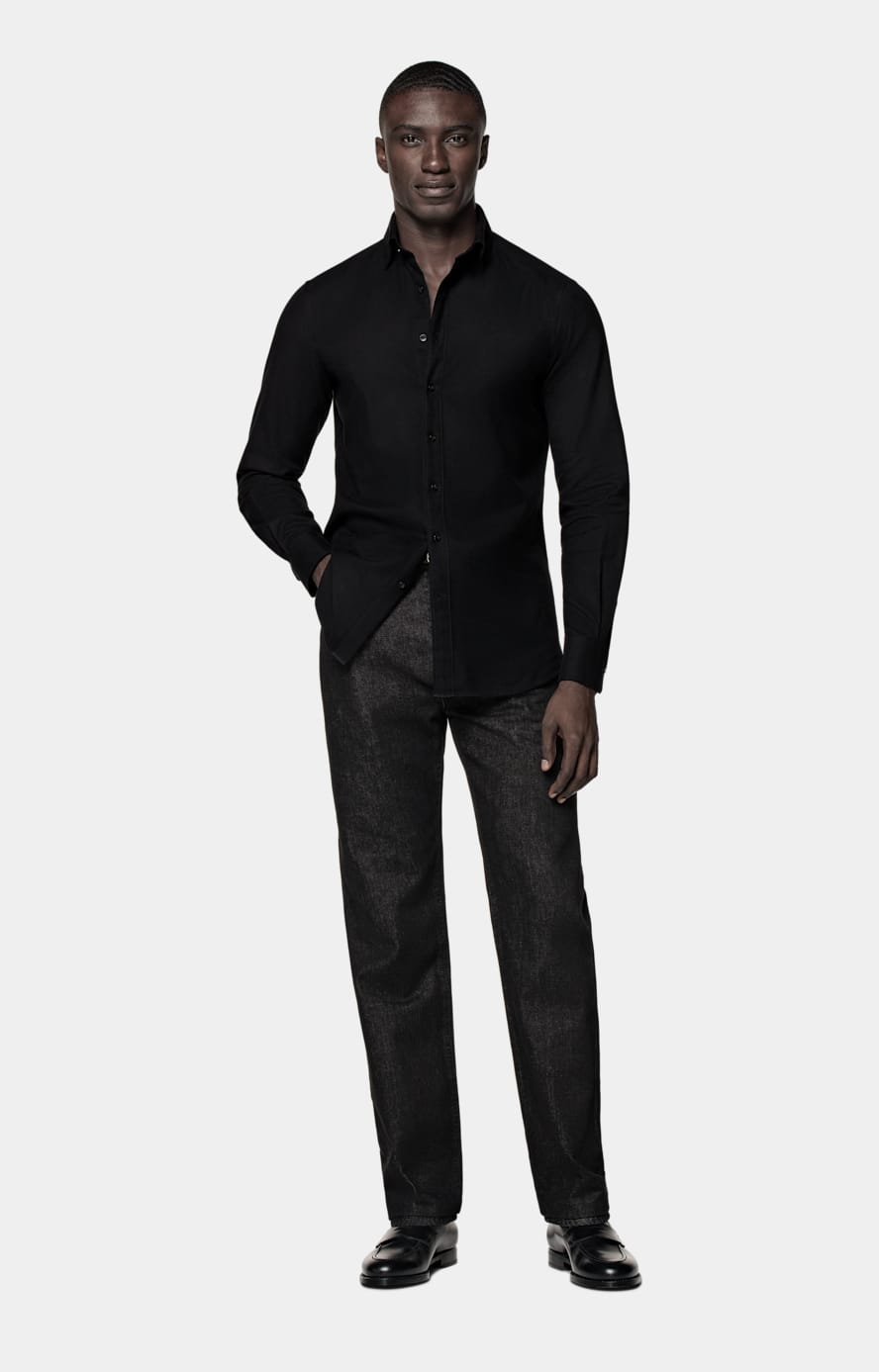 Chemise coupe Tailored noire