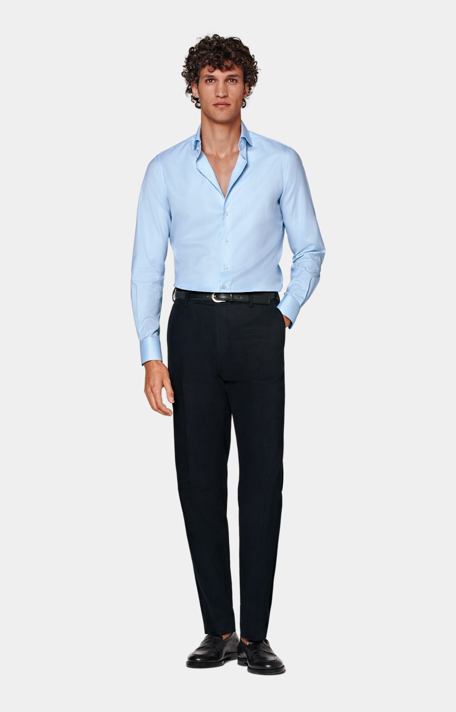 Navy Straight Leg Chinos