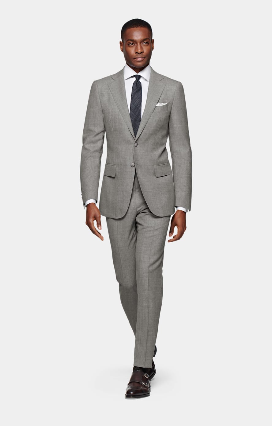 Light Grey Perennial Tailored Fit Lazio Suit