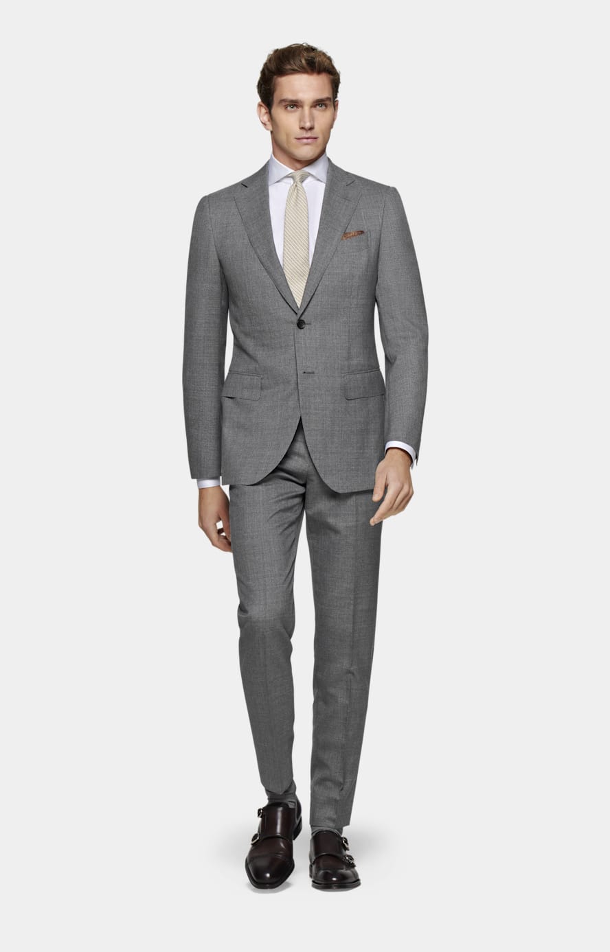 Mid Grey Perennial Tailored Fit Lazio Suit