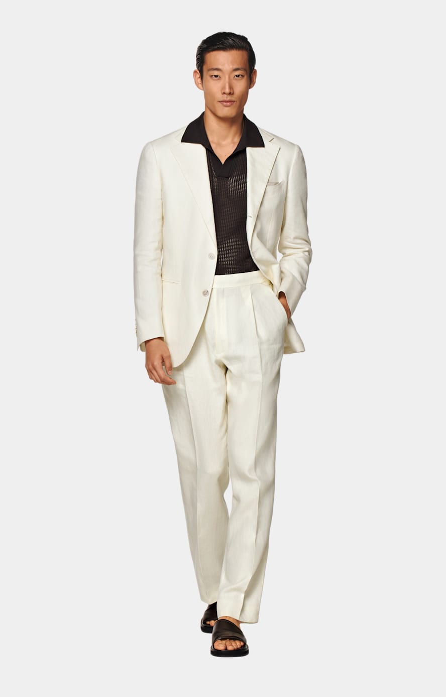 Classy White Tuxedo with black pants | Hockerty