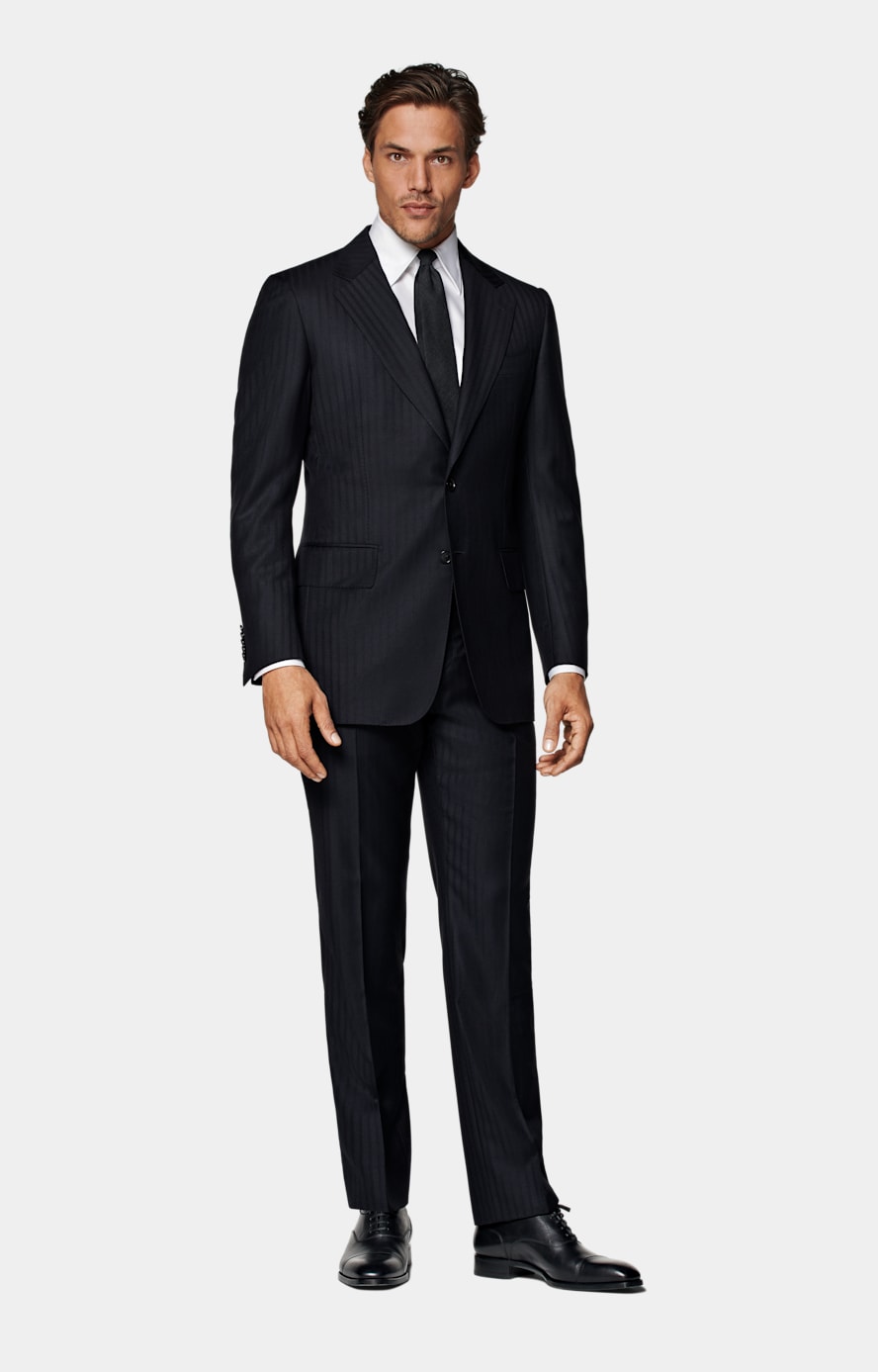 Abito Milano navy a righe tailored fit