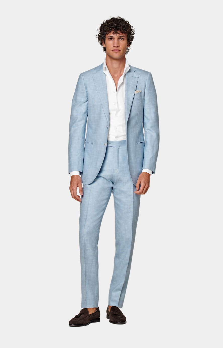 Light Blue Tailored Fit Lazio Suit