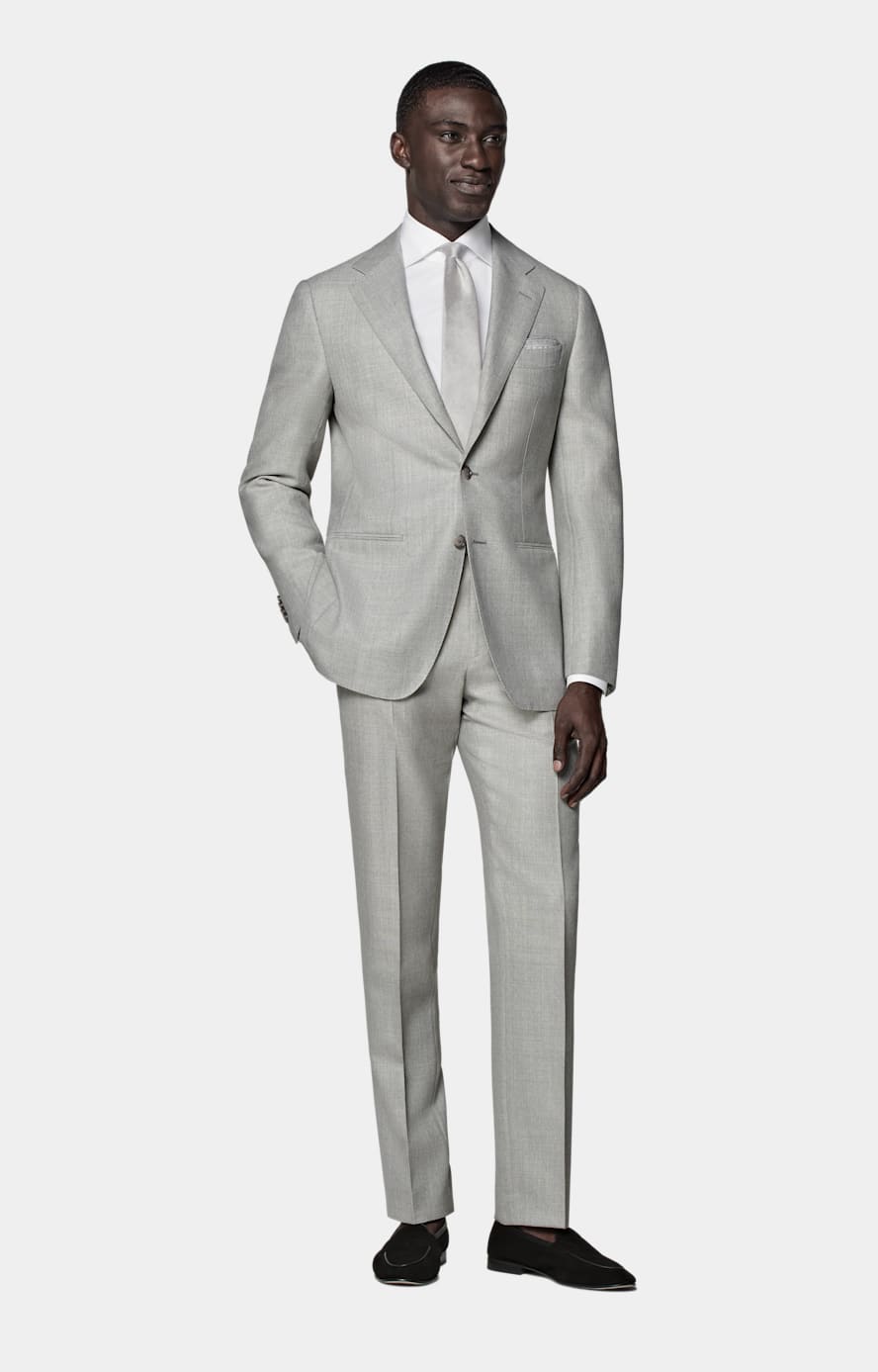 Havana ljusgrå kostym med tailored fit