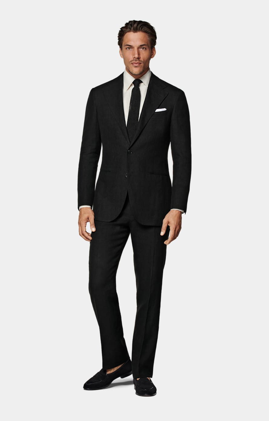 Black Roma Suit in Pure Linen | SUITSUPPLY Australia