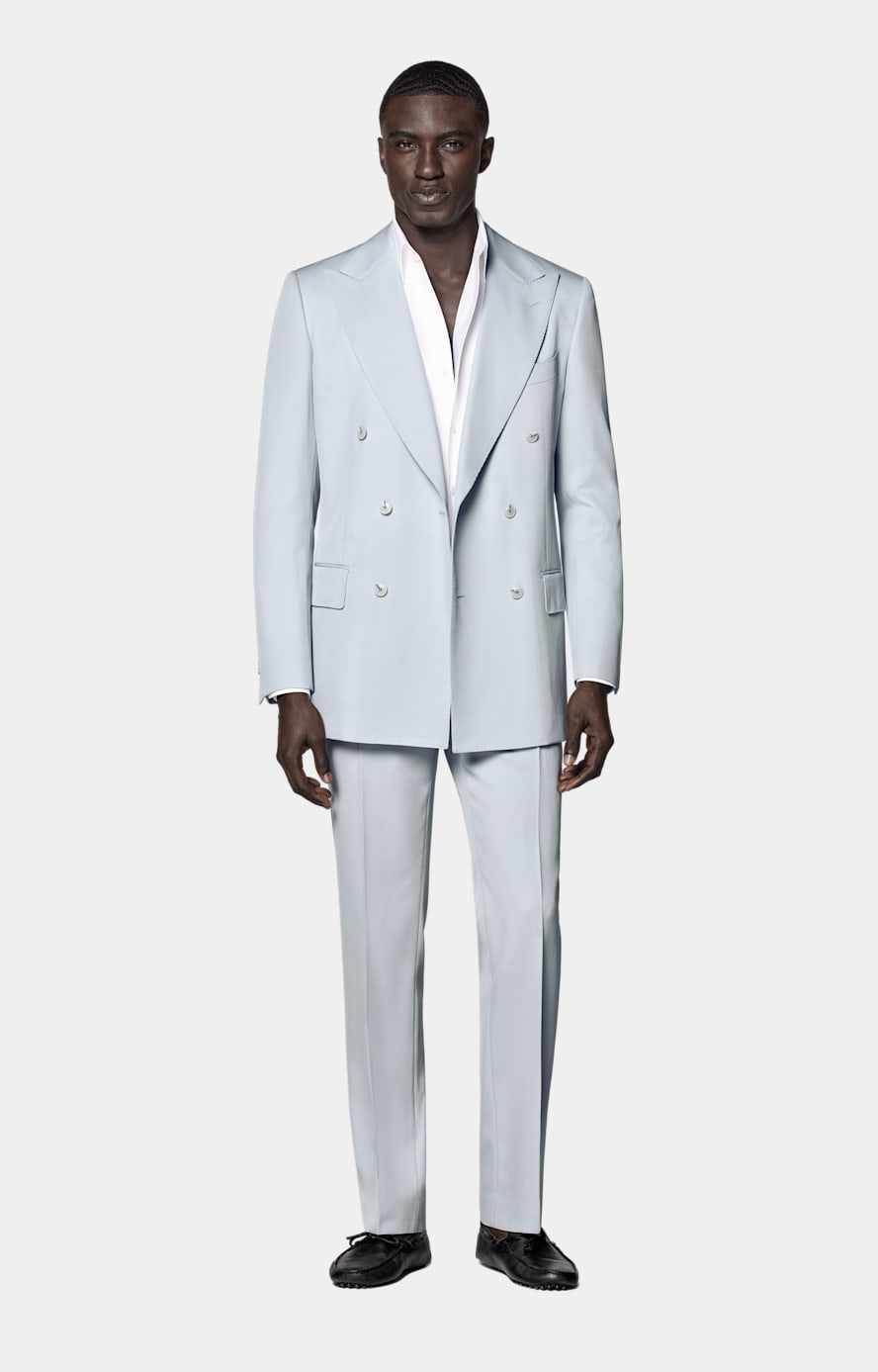 Light Blue Tailored Fit Milano Suit