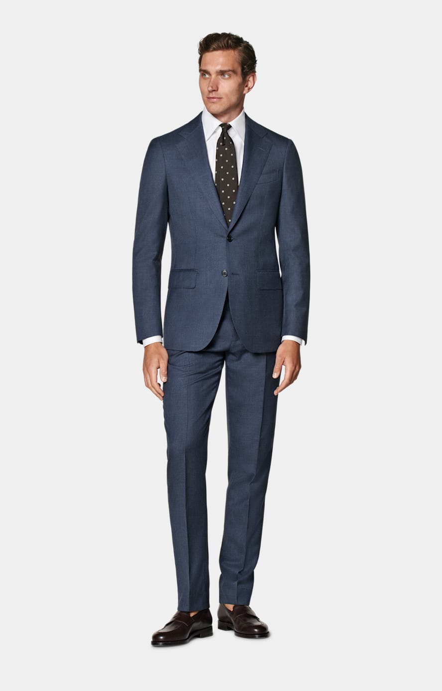 Mid Blue Tailored Fit Havana Suit