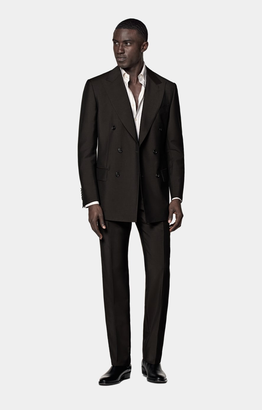 Dark Brown Tailored Fit Milano Suit