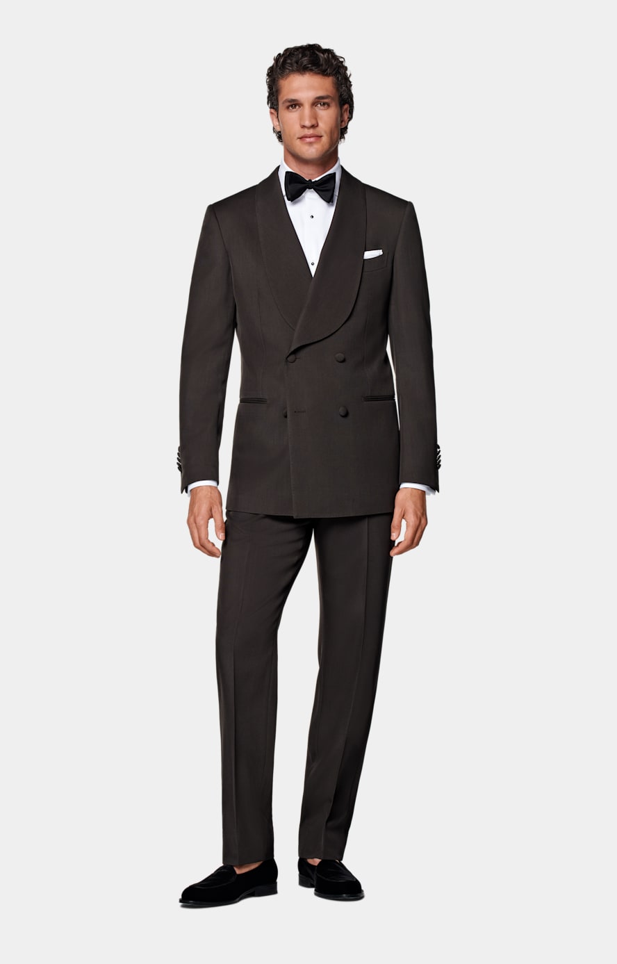 Dark Brown Tailored Fit Milano Tuxedo