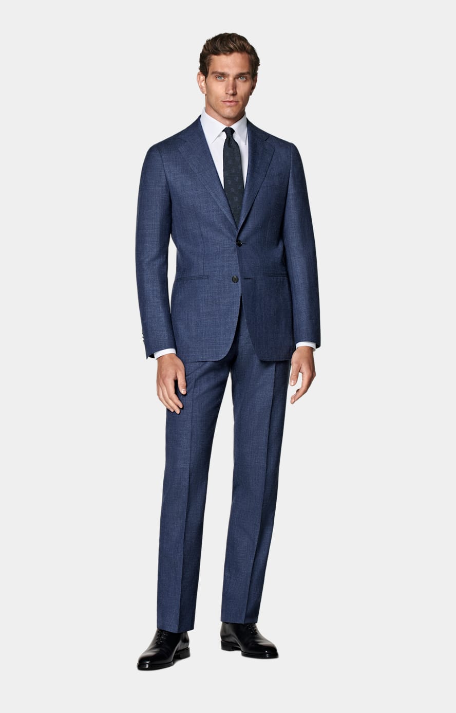 Mid Blue Tailored Fit Havana Suit